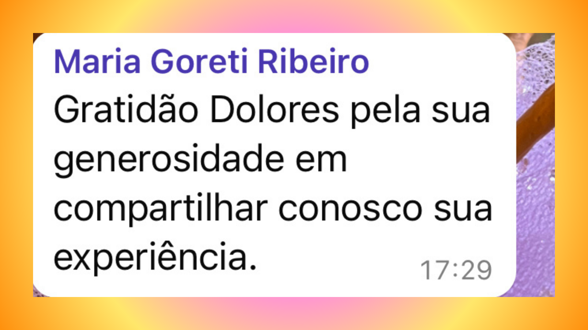 Depoimento de Maria Goreti Ribeiro